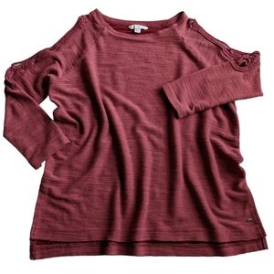 American Eagle Ladies' Crochet Cold Shoulder L/S Top